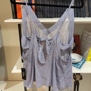 Lulu’s Striped Tie Back Tank Top - New w/ Tags!